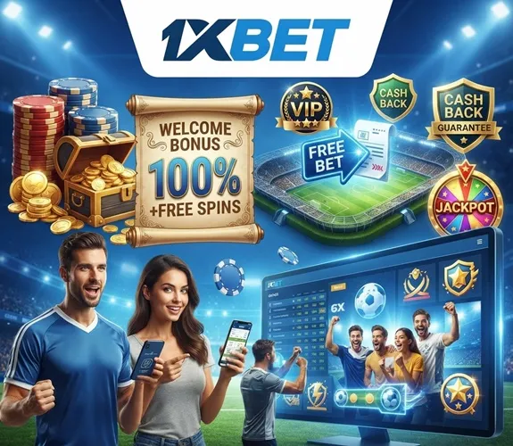 1xBet 3 صورة الصفحة الرئيسية لعروض ومكافآت 1xBet