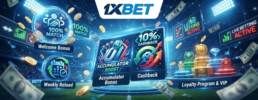 ตลาดโลก 1xBet 5 โบนัสและโปรโมชั่นระหว่างประเทศของ 1xBet แยกตามตลาด