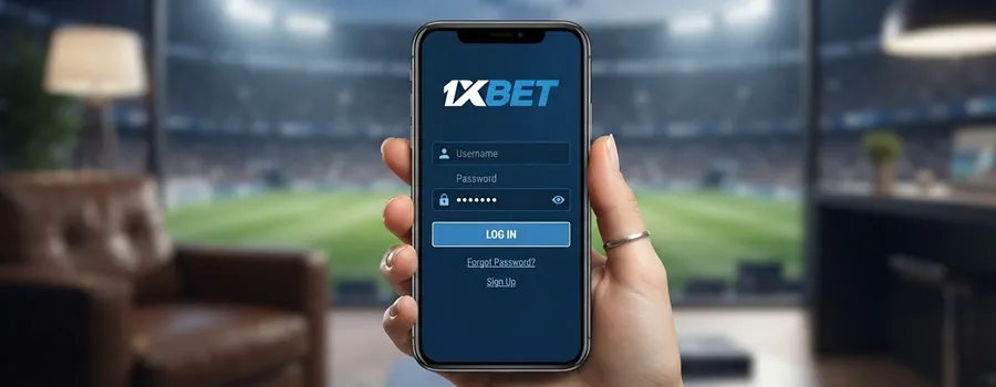 1xBet Login 3 1xBet mobile login screen for accessing an account
