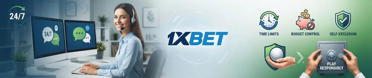 1xBet 29 دعم العملاء اللعب المسؤول